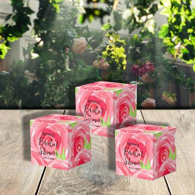 Watercolor Pink Roses 2" Party Favor Boxes