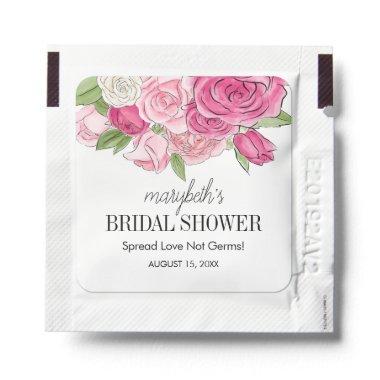 Watercolor Pink Roses Bridal Shower Hand Sanitizer Packet