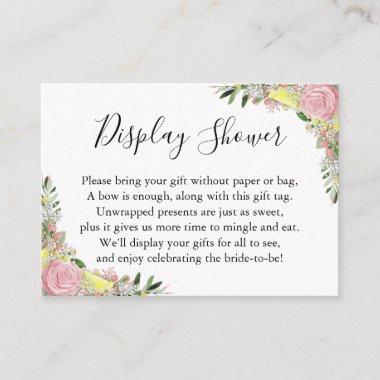 Watercolor Pink Roses Lemons Display Bridal Shower Enclosure Invitations