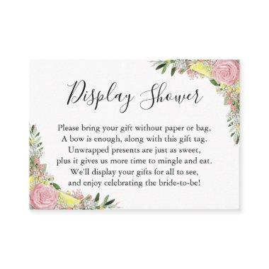 Watercolor Pink Roses Lemons Display Bridal Shower Enclosure Invitations