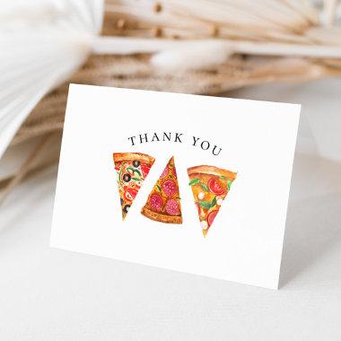Watercolor Pizza Thank You Invitations
