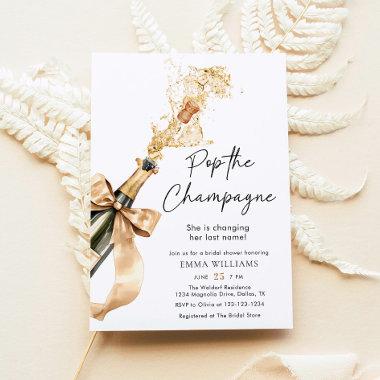 Watercolor Pop The Champagne Bridal Shower Invitations
