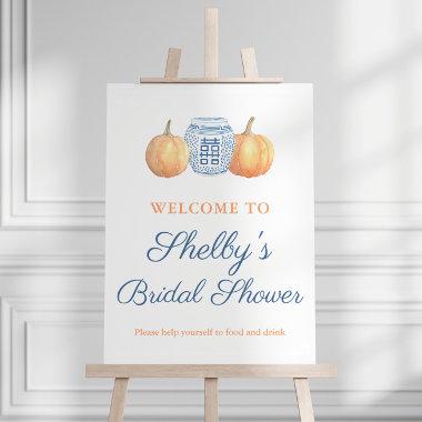 Watercolor Preppy Fall Bridal Shower Party Welcome Foam Board