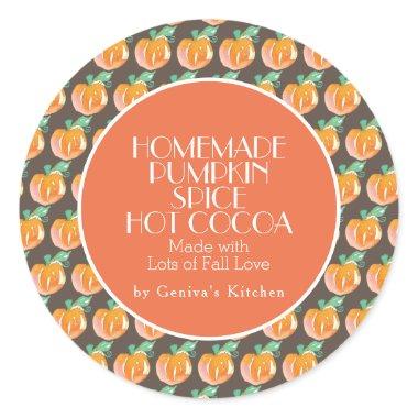 Watercolor Pumpkin Spice Cocoa Homemade Mix Classic Round Sticker