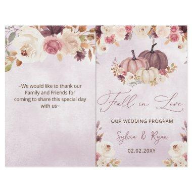 watercolor pumpkins bi fold Wedding program