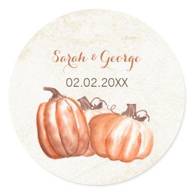 watercolor pumpkins fall wedding favors stickers