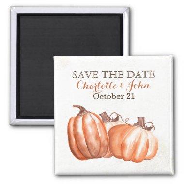 watercolor pumpkins harvest wedding save the Date Magnet