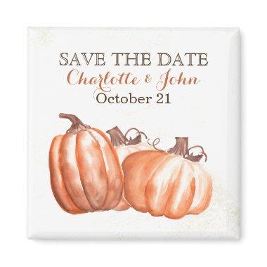 watercolor pumpkins harvest wedding save the Date Magnet