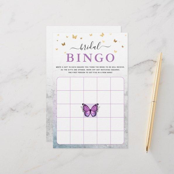 Watercolor Purple Butterfly Bridal Shower Game