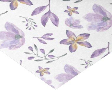 Watercolor Purple Floral Tissue Paper