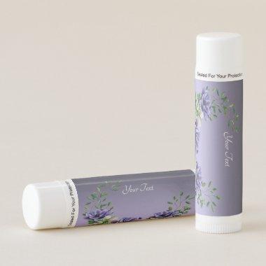 Watercolor Purple Flowers Lip Balm