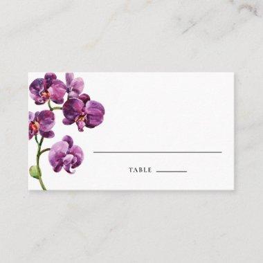 Watercolor Purple Phalaenopsis Orchids Wedding Place Invitations