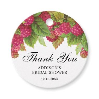 Watercolor Raspberry Bridal Shower Thank You Favor Tags