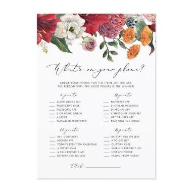 Watercolor Red Amaryllis Find the Guest Game Enclosure Invitations