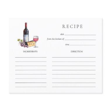 Watercolor Red wine and cheese