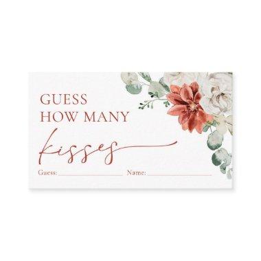 Watercolor Red Winter Guess How Many Kisses Game Enclosure
