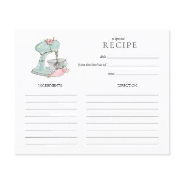 Watercolor Retro Cake mixer baking Recipe Invitations