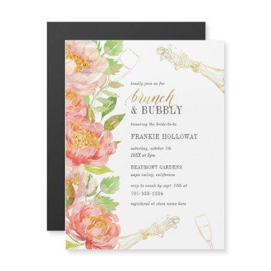 Watercolor Roses | Bridal Shower Brunch & Bubbly Magnetic Invitations