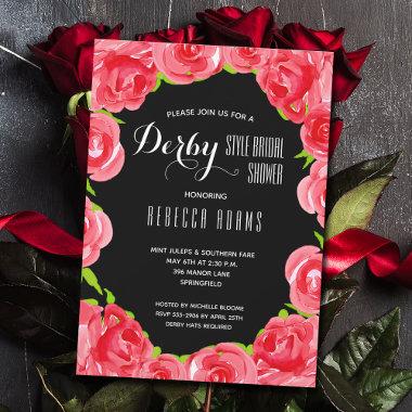 Watercolor Roses Derby Bridal Shower Invitations