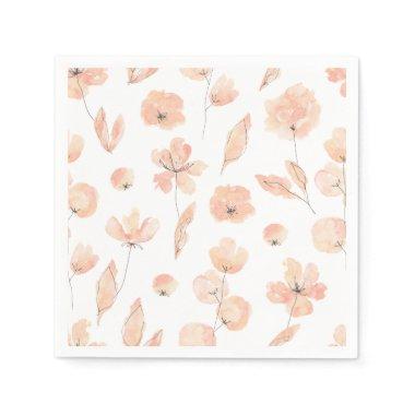 Watercolor Rosy Pink Floral Napkins