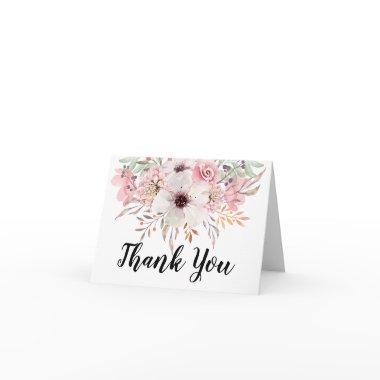 Watercolor Rustic Floral Country Thank You Invitations