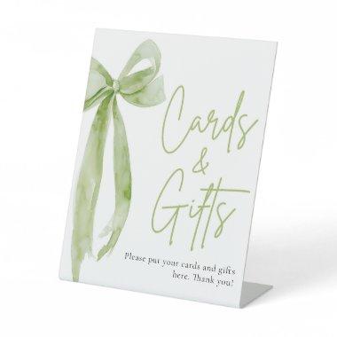 Watercolor Sage Green Bow  and Gifts Sign