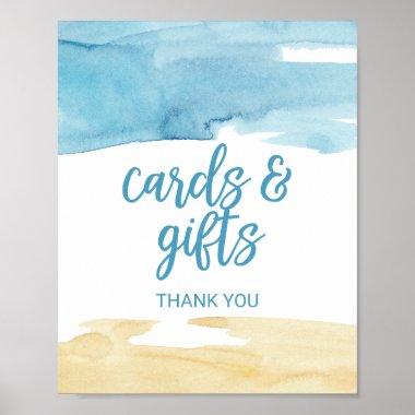 Watercolor Sand and Sea Invitations and Gifts Sign