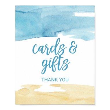 Watercolor Sand and Sea Invitations and Gifts Sign