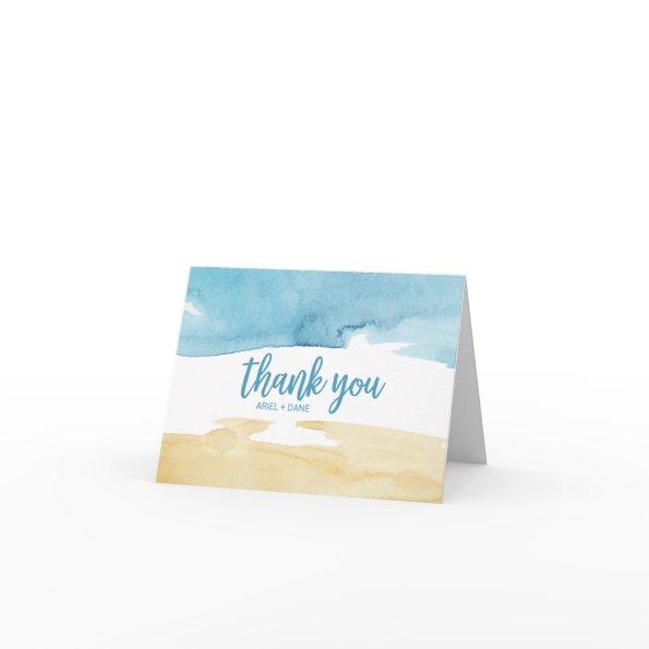Watercolor Sand and Sea Thank You