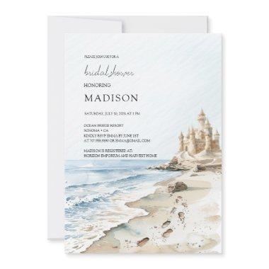 Watercolor Sand Castle Beach