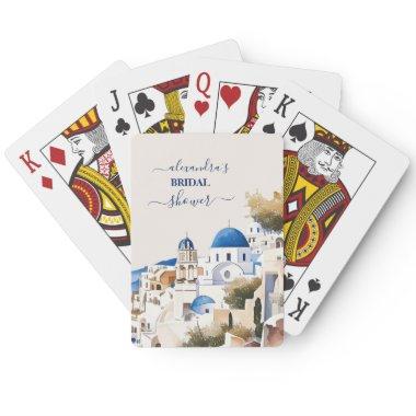 Watercolor Santorini Destination Bridal Poker