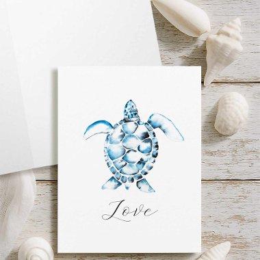 Watercolor Sea Turtle Note  With Envelopes