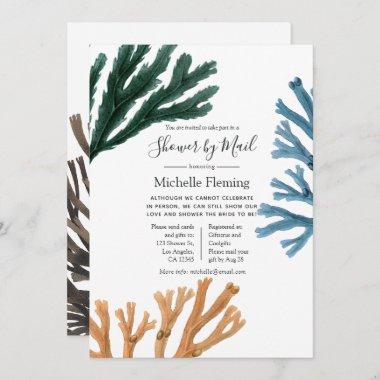 Watercolor Seaweed Baby or Bridal Shower by Mail Invitations