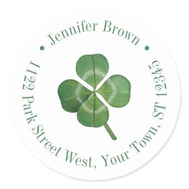 Watercolor Shamrock St Patricks Day  Classic Round Sticker