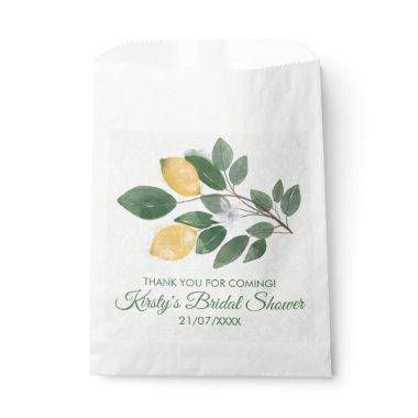 Watercolor Sicilian Lemons Bridal Shower Favor Bag