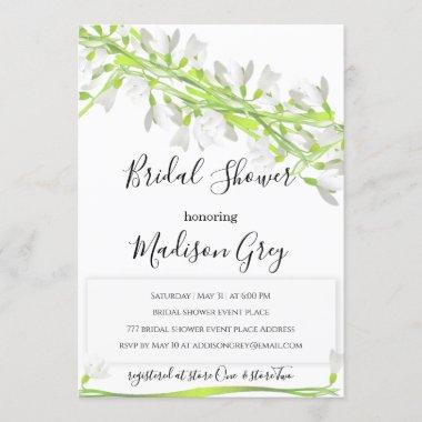 Watercolor Snowdrops Art Floral Bridal Shower Invitations