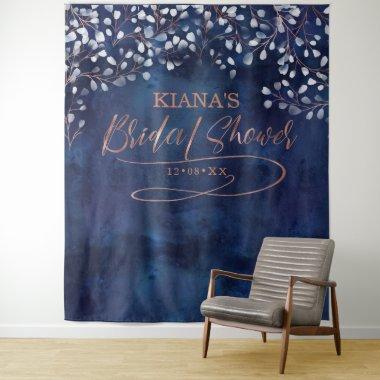 Watercolor Snowdrops Bridal Shower Navy ID726 Tapestry
