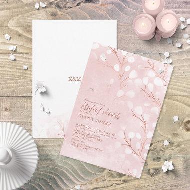 Watercolor Snowdrops Bridal Shower Pink ID726 Invitations