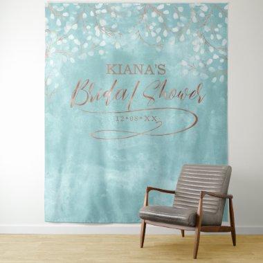 Watercolor Snowdrops Bridal Shower Teal ID726 Tapestry