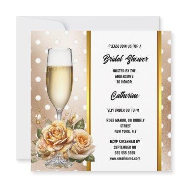 Watercolor sparkling wine luxurious polka dot rose holiday