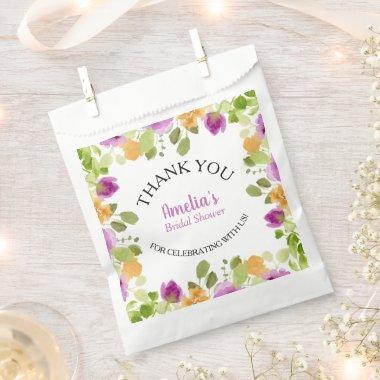 Watercolor Spring Floral  Favor Bag