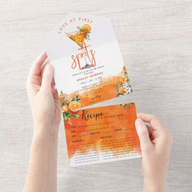 Watercolor Spritz Orange Flowers  All In One