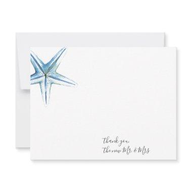 Watercolor Starfish Thank You Stationery Note