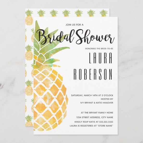 Watercolor Stencil Pineapple | Brida Shower Invite