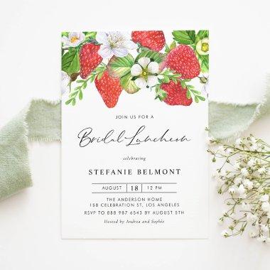 Watercolor Strawberries Botanical Bridal Luncheon