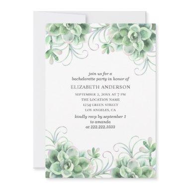 Watercolor succulents bachelorette party. Cactus