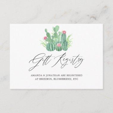 Watercolor Succulents Bridal Shower Gift Registry Enclosure Invitations