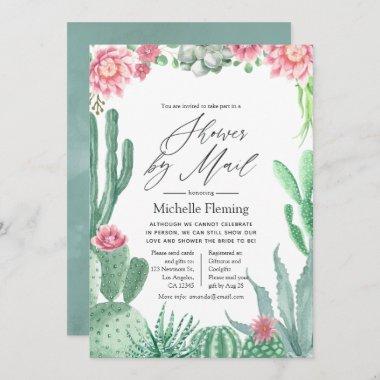 Watercolor Succulents Shower by Mail Invitations