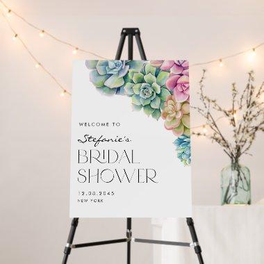 Watercolor Succulents Summer  Welcome Foam Board