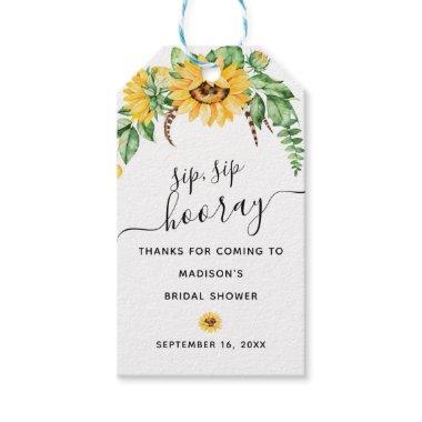 Watercolor Sunflower Bouquet Bridal Shower Gift Tags